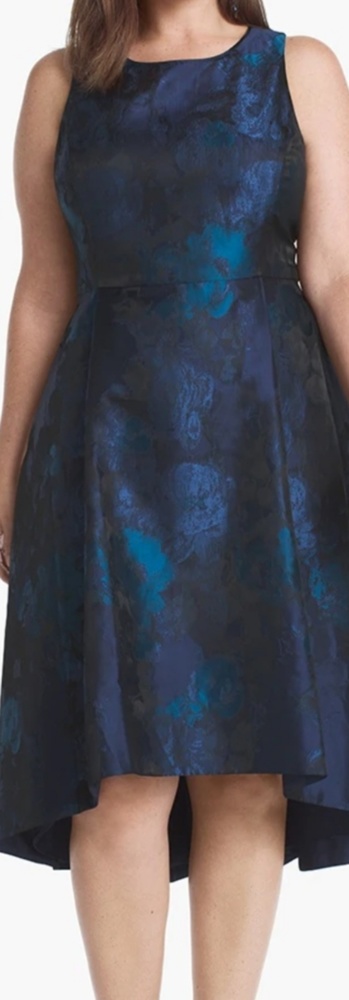 White House Black Market Blue jacquard dress